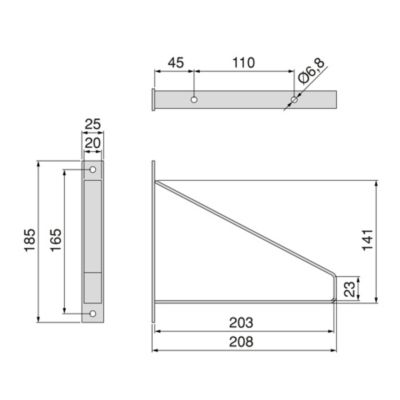 Emuca Jeu de supports pour étagères en bois Shelf avec forme triangulaire, Acier, Peint en blanc