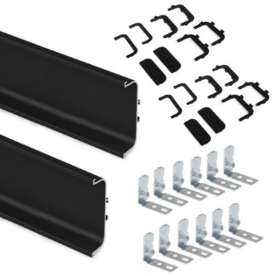 Emuca Kit de 2 profils centraux Gola pour meubles de cuisine, longueur 2,35m, avec accessoires, Aluminium, Peint en noir
