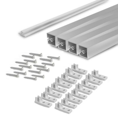 Emuca Kit de 4 profils transversaux pour meubles de cuisine Albeam, avec accessoires à visser, aluminium et plastique, anodisé mat