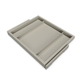 Emuca Kit de châssis coulissant avec fermeture souple pour armoires, réglable, module 600mm, Gris pierre