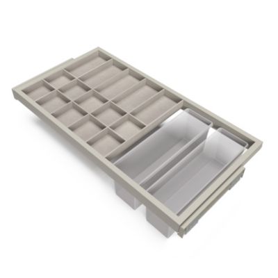 Emuca Kit de organisateur de tiroirs, plateau auxiliaire et cadre de coulissage soft close pour armoires, réglable, module 900mm,