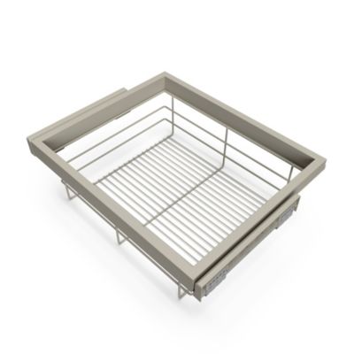 Emuca Kit de panier et cadre coulissant avec fermeture souple pour armoire, réglable, module 600mm, Gris pierre