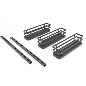 Emuca Kit de plateau à épices Titane pour meuble de cuisine ou élément suspendu, acier, gris anthracite