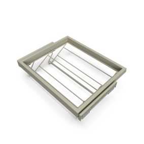 Emuca Kit de rangement de chaussures en métal et cadre coulissant à fermeture douce pour armoire, réglable, module 600mm, Gris