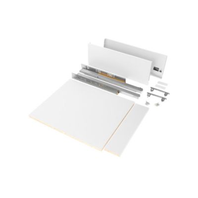 Emuca Kit de tiroirs pour cuisine ou salle de bains Vertex, hauteur 178mm, avec panneaux inclus, module 450mm, Peint en blanc