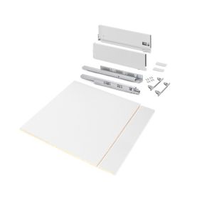 Emuca Kit de tiroirs pour cuisine ou salle de bains Vertex, hauteur 178mm, avec panneaux inclus, module 600mm, Peint en blanc