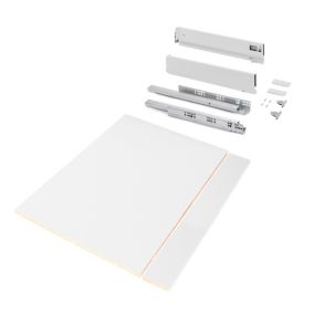 Emuca Kit de tiroirs pour cuisine ou salle de bains Vertex, hauteur 93mm, avec panneaux inclus, module 900mm, Peint en blanc