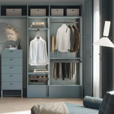 Emuca Kit tiroir à chaussures et rack ajustable Quartz pour armoires, glissières extension totale et à fermeture douce, Module