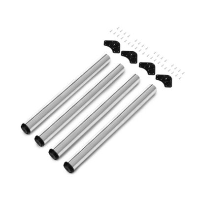 Emuca Lot de 4 pieds de table, diamètre 60mm, H 710mm, Acier, Chromé
