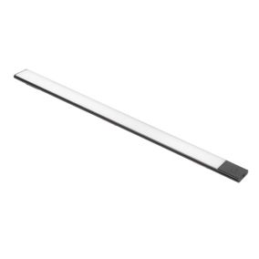 Emuca Luminaire LED Kaus Black rechargeable par usb avec capteur tactile, 600mm, Peint en noir, Plastique et Aluminium