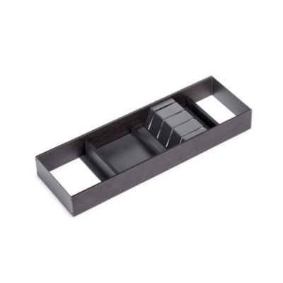 Emuca Orderbox Porte-couteau pour tiroir, 150x470mm, Acier et Bois, Gris antracite