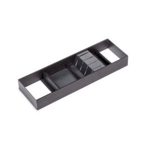 Emuca Orderbox Porte-couteau pour tiroir, 150x470mm, Acier et Bois, Gris antracite
