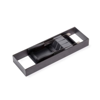 Emuca Orderbox Porte-couteau pour tiroir, 150x470mm, Acier et Bois, Gris antracite