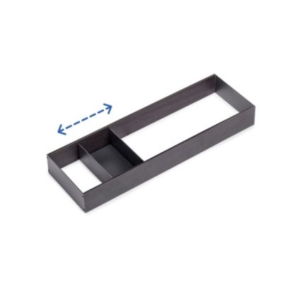 Emuca Orderbox Rangement de tiroir, 150x470mm, Acier et Bois, Gris antracite