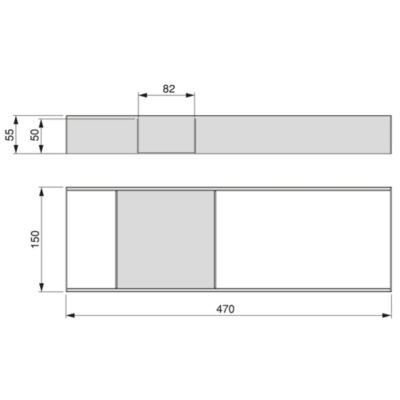 Emuca Orderbox Rangement de tiroir, 150x470mm, Acier et Bois, Gris antracite