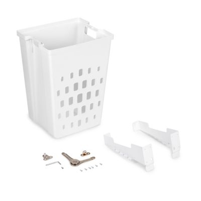 Emuca Panier à linge avec système de porte basculante, pour module 450 mm Laundry, plastique et acier, blanc