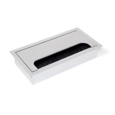 Emuca Passe-cables pour table Quadrum, rectangulaire, 159x80mm, à encastrer, Aluminium, anodisé mat