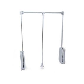 Emuca Penderie rabattable pour armoire Hang, 830 - 1150, Chromé, Acier et Plastique.