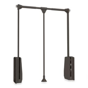Emuca Penderie rabattable pour armoire Hang, 830 - 1150, Peint en moka, Acier et Plastique.