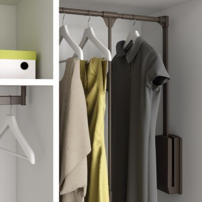 Emuca Barre De Penderie Escamotable Sway 450-600mm - Tringle Relevable Pour Armoire