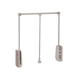 Emuca Penderie rabattable pour armoire Hang, 830 - 1150, Peint gris pierre, Acier et Plastique.