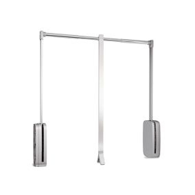 Emuca Penderie rabattable pour armoire Sling, 600 - 830, Chromé, Acier et Plastique.