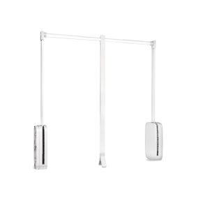 Emuca Penderie rabattable pour armoire Sling, 600 - 830, Plastique blanc, Acier et Plastique.
