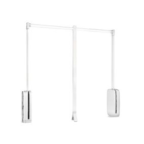 Emuca Penderie rabattable pour armoire Sling, 830 - 1150, Plastique blanc, Acier et Plastique.