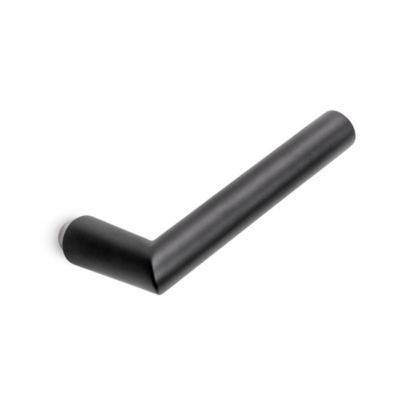 Emuca Poignées pour serrures de portes de verre pour intérieur, Modèle en L-R, Aluminium, Noir