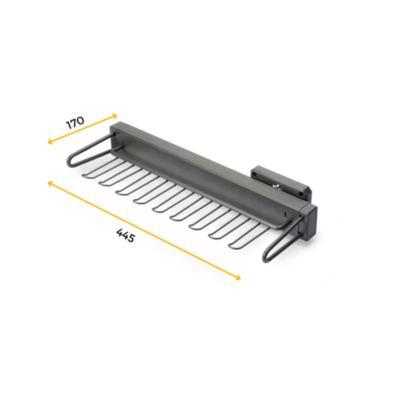 Emuca Porta cravates latéral extractible Quartz, Plastique et Aluminium, Titane