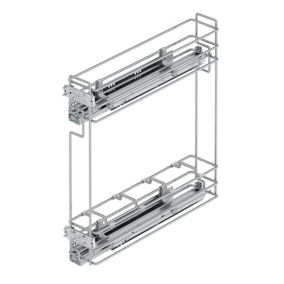 Emuca Porte-bouteilles extractible Suprastar avec fermeture amortie, module 200mm, acier, chromé
