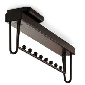 Emuca Porte-vêtements extractible Moka pour armoire, Plastique et Aluminium, Peint en moka