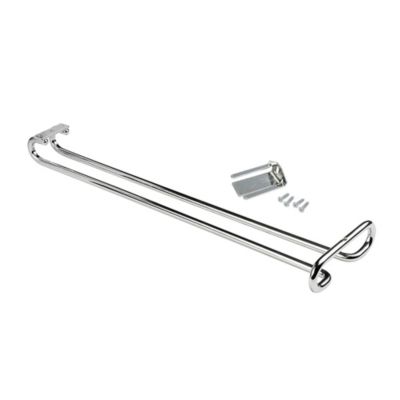 Emuca Porte-verres pour meubles à 1 rangée, longueur 410mm, Acier, Chromé