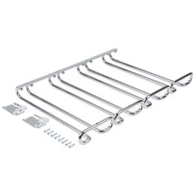Emuca Porte-verres pour meubles à 4 rangées, longueur 280mm, acier, chromé