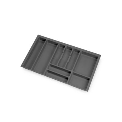 Emuca range-couverts Optima Vertex/Concept, profondeur 500mm, plateau 16mm, module 800mm, Plastique, Gris antracite