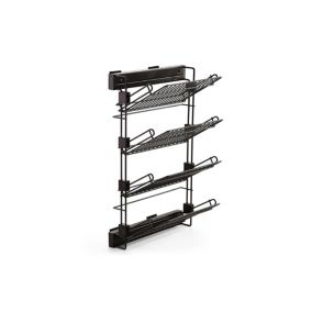 Emuca Rangement de chaussures latéral extractible Moka, Gauche, Acier, Peint en moka