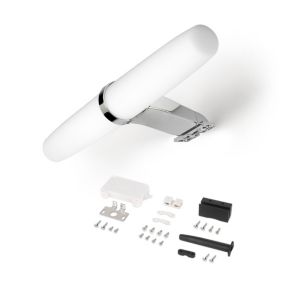 Emuca Spot LED pour miroir de salle de bain Gemini (AC 230V 50Hz), 6 W, Chromé, Plastique et Aluminium