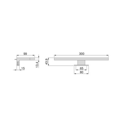 Emuca Spot LED pour miroir de salle de bain Virgo (AC 230V 50Hz), 6 W, Chromé, Plastique