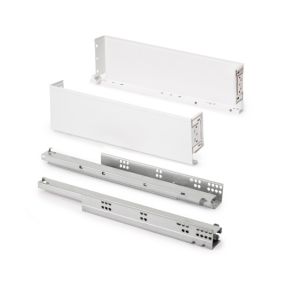 Emuca Tiroir extérieur Simplex 25kg hauteur 122mm, profondeur 440mm, acier, peint en blanc