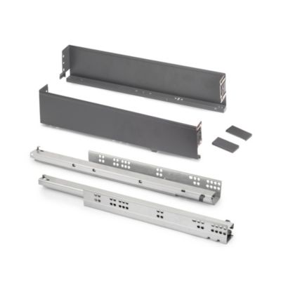 Emuca Tiroir extérieur Simplex 25kg hauteur 88mm, profondeur 490mm, acier, Gris antracite