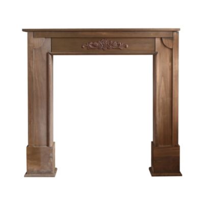 Encadrement Cheminée Decorative Bois Marron Shabby 100x105x21 Rebecca Mobili