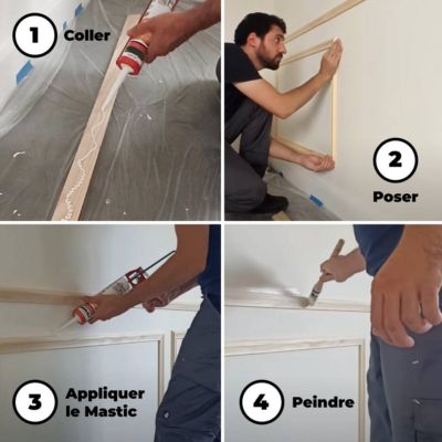 Encadrement mouluré NORDLINGER PRO 100 x 60 cm bois massif 42 x 14 mm