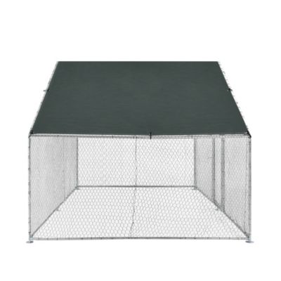 Enclos Extérieur Wels Volière Acier Galvanisé 3 x 2 x 2 m Argent Vert Foncé pro.tec