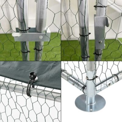 Enclos Extérieur Wels Volière Acier Galvanisé 3 x 2 x 2 m Argent Vert Foncé pro.tec