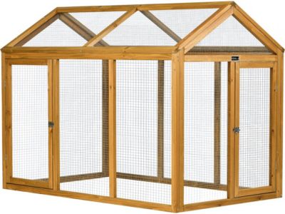 Enclos extension en bois pour poulailler "Coco"  6 poules  Marron
