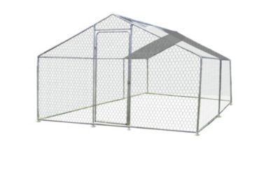 Enclos grillagé en acier pour poules 6m² + bâche de toit polyester Habrita