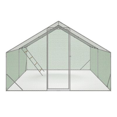 Enclos poulailler 12 m² 4x3 M avec grand perchoir 4 niveaux en bois acier galvanisé