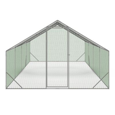 Enclos poulailler 24 m² parc grillagé 8x3 M acier galvanisé
