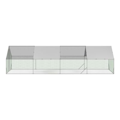 Enclos poulailler 24 m² parc grillagé 8x3 M acier galvanisé