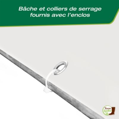 Enclos poulailler - 24 M² - Volière extérieure L.800 x l.300 x H.200 - Parc grillagé